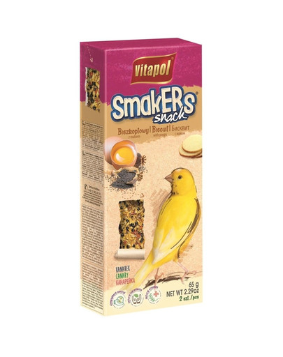 VITAPOL Smakers Pan di Spagna con semi di papavero per canarini 2 pz. 50 g