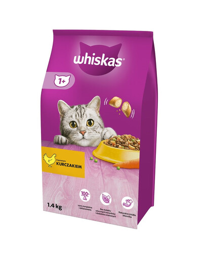WHISKAS Adult saszetka 85 g Drobiowa Uczta mokra karma dla dorosłych kotów w sosie z: kurczakiem, indykiem