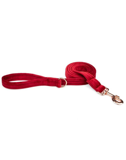 ESME FOR DOG Smycz dla psa welurowa cherry 150cm/2cm
