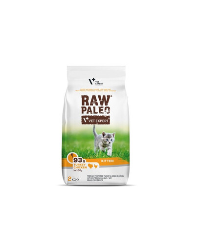 VETEXPERT Raw Paleo Kitten Turkey&Chicken dla kociąt indyk, kurczak 2 kg