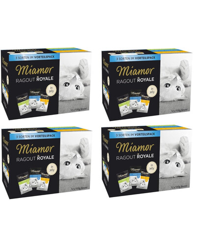 MIAMOR Ragout Royale Multibox 48x 100 g smaki rybne i mięsne w galaretce
