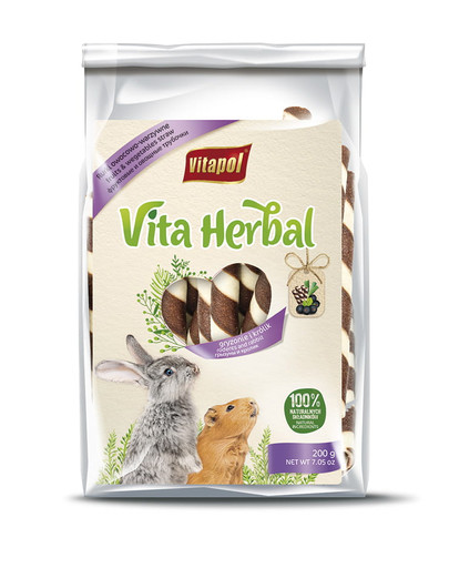VITAPOL Tubi di frutta e verdura per roditori e conigli 200g
