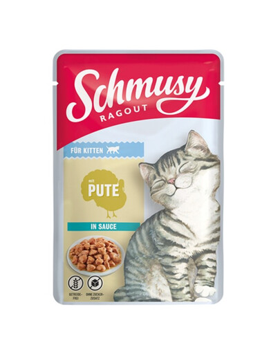 SCHMUSY RAGOUT z indykiem w sosie dla kociąt 22*100 g