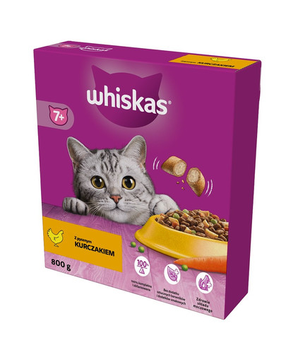 WHISKAS Senior Croccantini con Delizioso Pollo 800g