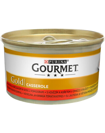 GOURMET Gold Casserole Bœuf & poulet, pâtée pour chat 85 g
