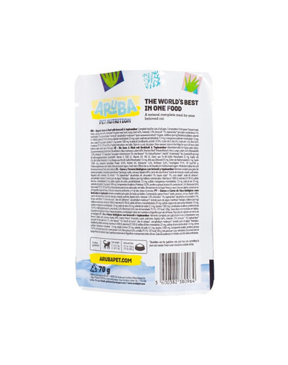 ARUBA Cat Organic Anatra e Manzo con broccoli e topinambur 70 g