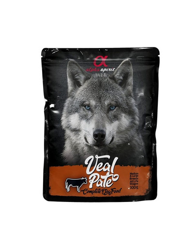 ALPHA SPIRIT Paté di vitello 300g in bustina per cani