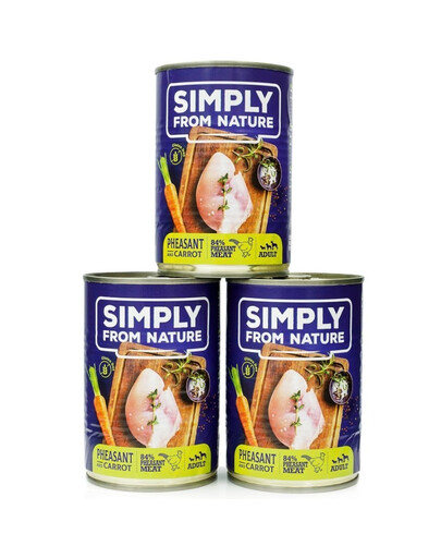 SIMPLY FROM NATURE Mokra karma dla psa Bażant z marchewką 3 x 400 g