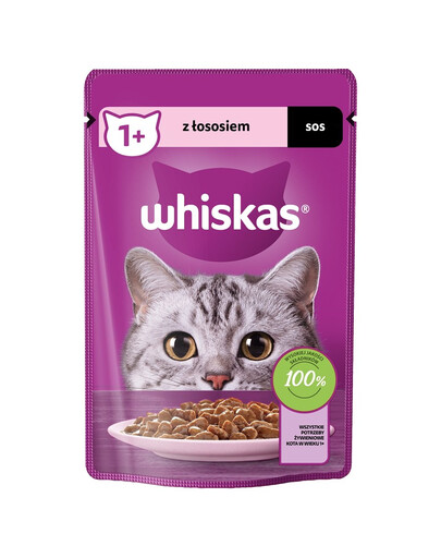WHISKAS Adult saszetka 85g mokra karma dla dorosłych kotów w sosie z łososiem