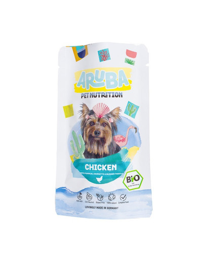ARUBA Dog Organic Cibo umido per cani Pollo con zucca, zucchine e cardo 100 g