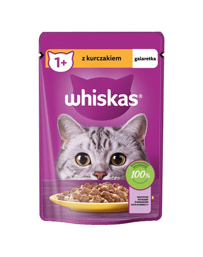 WHISKAS Adult saszetka 85g mokra karma dla dorosłych kotów w galaretce z kurczakiem