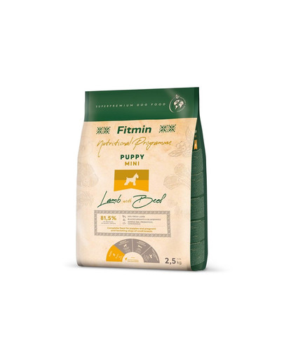 FITMIN Dog Mini Puppy Lamb&Beef 2,5 kg per i cuccioli di razza piccola