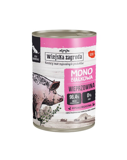 WIEJSKA ZAGRODA Wieprzowina monobiałkowa mokra karma dla psa 400g