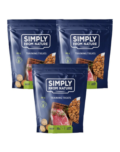 SIMPLY FROM NATURE Przysmaki treningowe z wołowiną 3 x 300 g