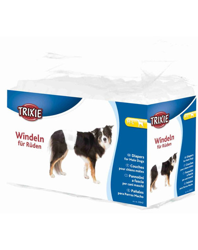 TRIXIE Pannolini a fascia per cani maschi M–L: 46–60 cm 12 pz