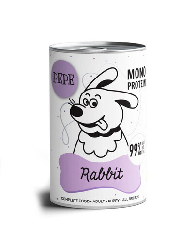PAKA ZWIERZAKA PEPE Rabbit (królik) 12x400g