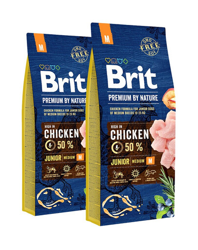 BRIT Premium By Nature Chicken Junior Medium M 30kg (2 x 15kg)