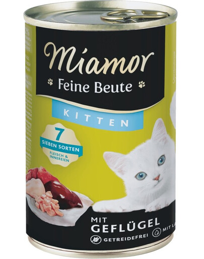 MIAMOR Feine Beute Kitten Poultry con pollame per gattini 400g