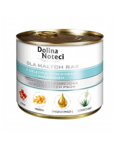DOLINA NOTECI Premium per razze piccole con vitello, pomodori e pasta 185g