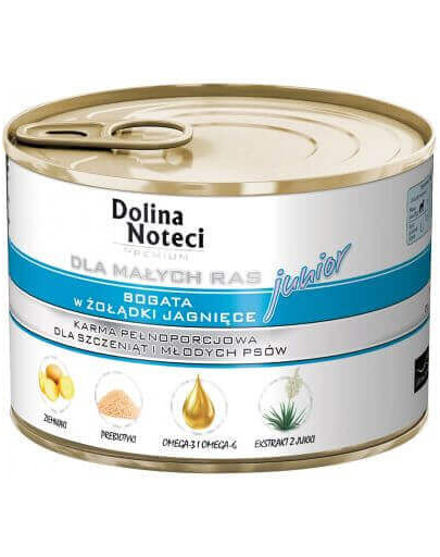 DOLINA NOTECI Premium Junior per razze piccole con stomaco di agnello 185g