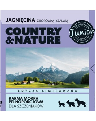 COUNTRY&NATURE Junior Bezzbożowa karma jagnięcina dla szczeniąt 400 g