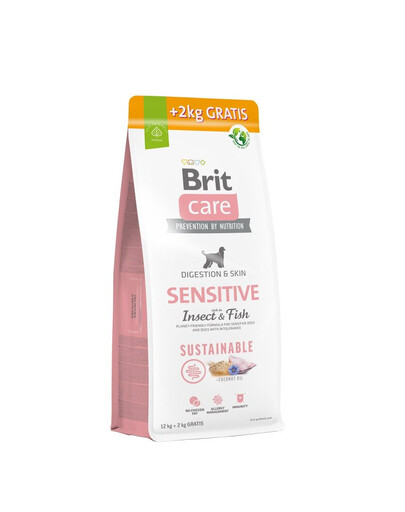 BRIT Care Sustainable Sensitive Insect & Fish per cani adulti con insetti e pesci 12+2 kg
