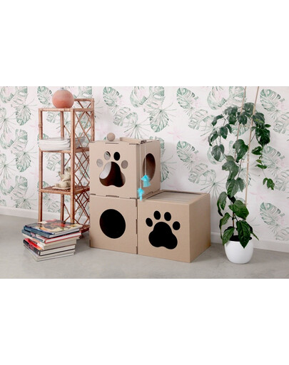 CARTON+ PETS Casetta per gatti con tiragraffi Netti