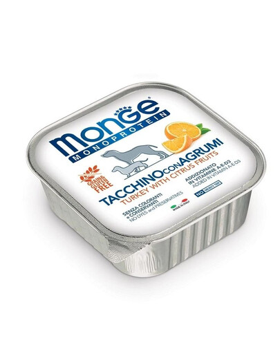 MONGE Fruit Dog Monoprotein 150 g - tacchino con agrumi