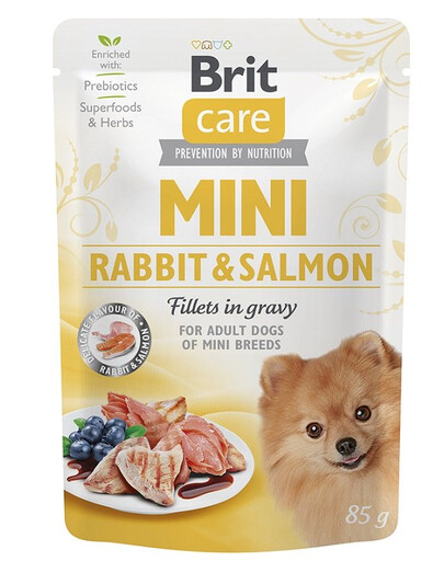 BRIT CARE Mini Adult Pouch Rabbit&Salmon 24x85g con coniglio e salmone per cani di piccola taglia