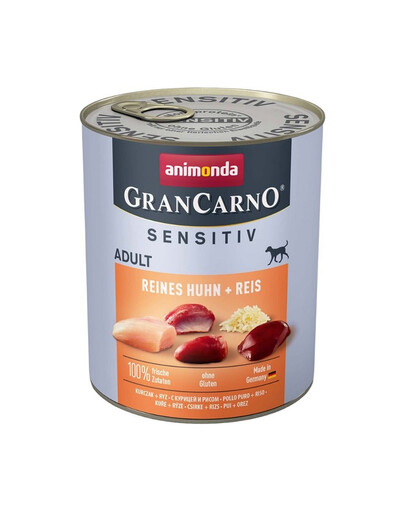 ANIMONDA GranCarno Sensitiv Pure Chicken&Rice 6x800 g kurczak z ryżem dla dorosłych wrażliwych psów