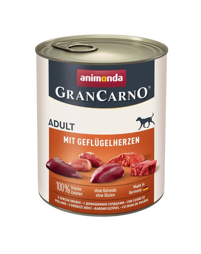 ANIMONDA Gran Carno Adult with Poultry hearts 6x400 g z sercami drobiowymi dla dorosłych psów