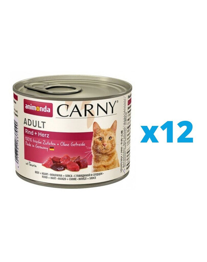 ANIMONDA Carny zestaw wołowina i serca 12 x 200 g
