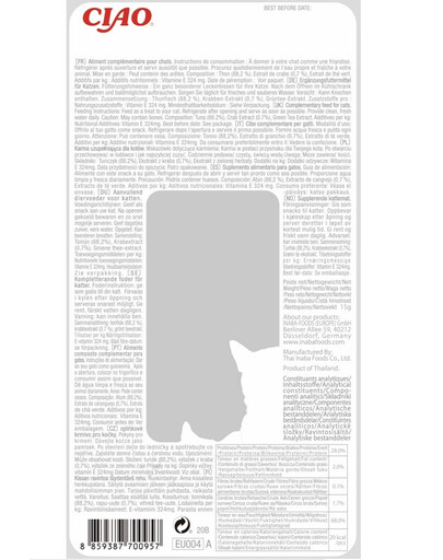 INABA Tuna fillet in crab flavoured broth 15g filetto di tonno in brodo di granchio per gatti