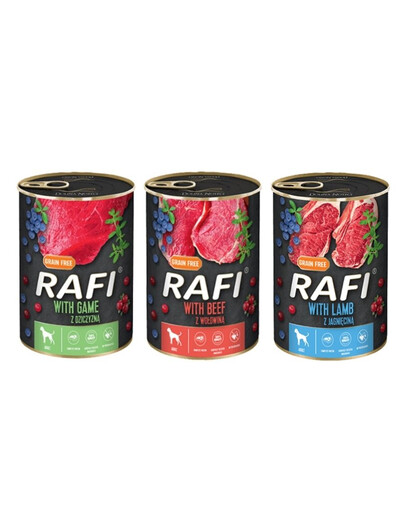 DOLINA NOTECI RAFI Mix gusti manzo, agnello, selvaggina 36 x 400g