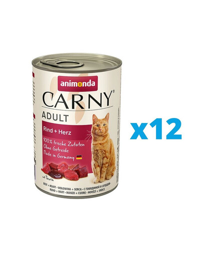 ANIMONDA Carny zestaw wołowina i serca 12 x 400 g