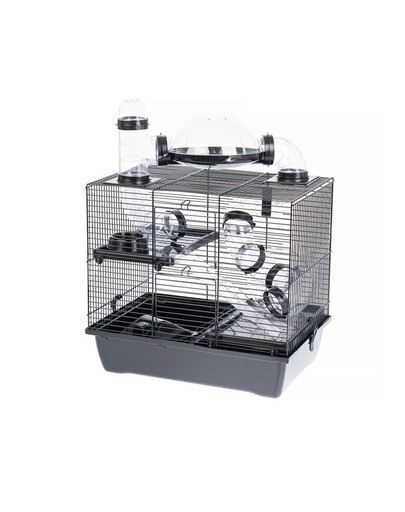 INTERZOO Rocky + Taras Klatka dla chomików 42 cm czarna