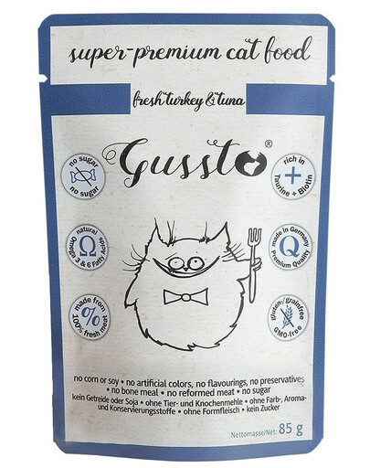 GUSSTO Fresh Turkey & Tuna carne fresca di tacchino con tonno  85 g