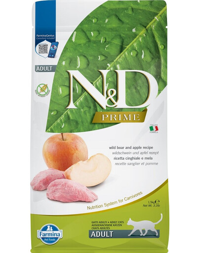 FARMINA N&D Prime Adult Cat Boar & Apple 1.5 kg