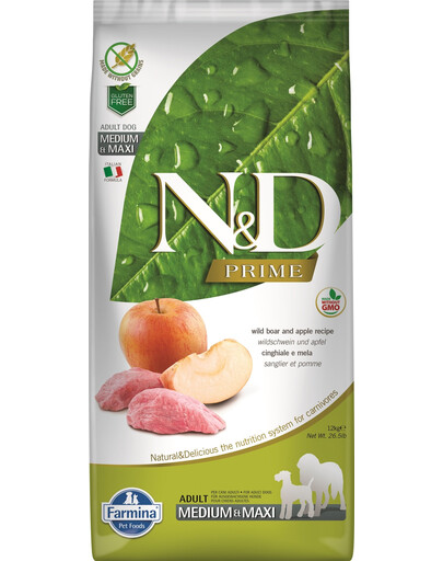 FARMINA N&D Prime Adult Medium & Maxi Wild Boar & Apple 12 kg