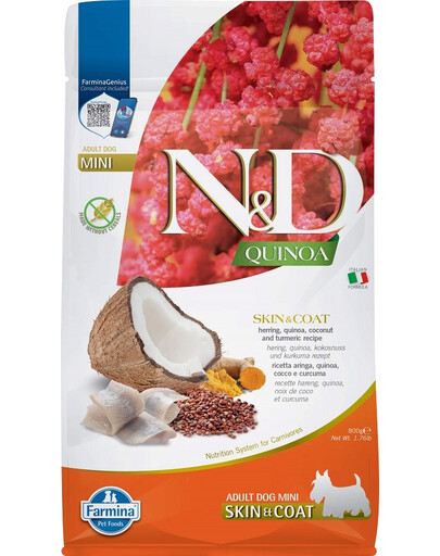 FARMINA N&D Quinoa Skin & Coat karma dietetyczna dla psów 800 g