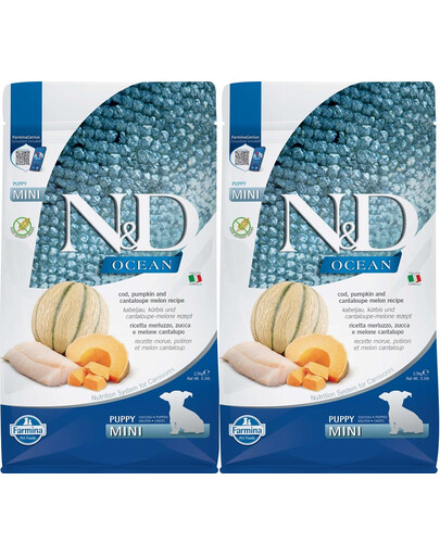 FARMINA N&D Ocean Puppy Mini Cod, Pumpkin and Cantaloupe 2 x 2.5kg
