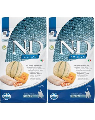 FARMINA N&D Ocean Cat Kitten Cod, Shrimp, Pumpkin & Cantaloupe  1,5kg