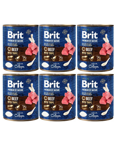 BRIT Premium by Nature 6 x 800g manzo e frattaglie per cani
