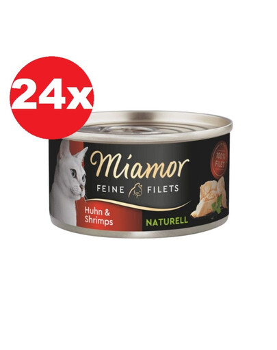 MIAMOR Feine Filets Naturell Chicken&Shrimps 24x80g kurczak i krewetki w sosie własnym