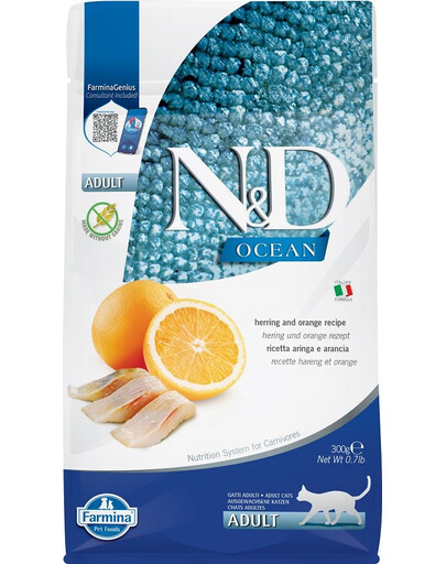 FARMINA N&D Ocean cat adult herring pumpkin and orange 300 g aringa, zucca e arancia per gatti