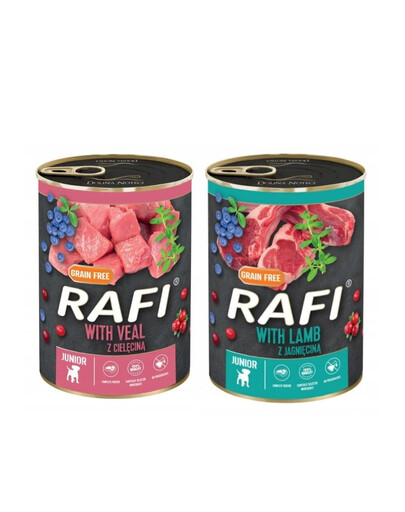 DOLINA NOTECI RAFI Junior mélange de saveurs (veau, agneau) 36x400g nourriture humide pour chiots