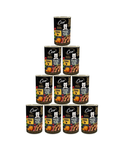 CESAR Natural Goodness ricco di pollo con patate dolci, piselli e mirtilli rossi 12 x 400g