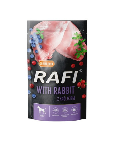 DOLINA NOTECI RAFI con coniglio, mirtillo e mirtillo rosso 500g