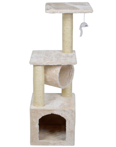 KATIDO Tiragraffi per gatti con tunnel 92 cm beige