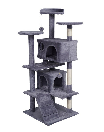 KATIDO Tiragraffi alto per gatti 130 cm blu-grigio
